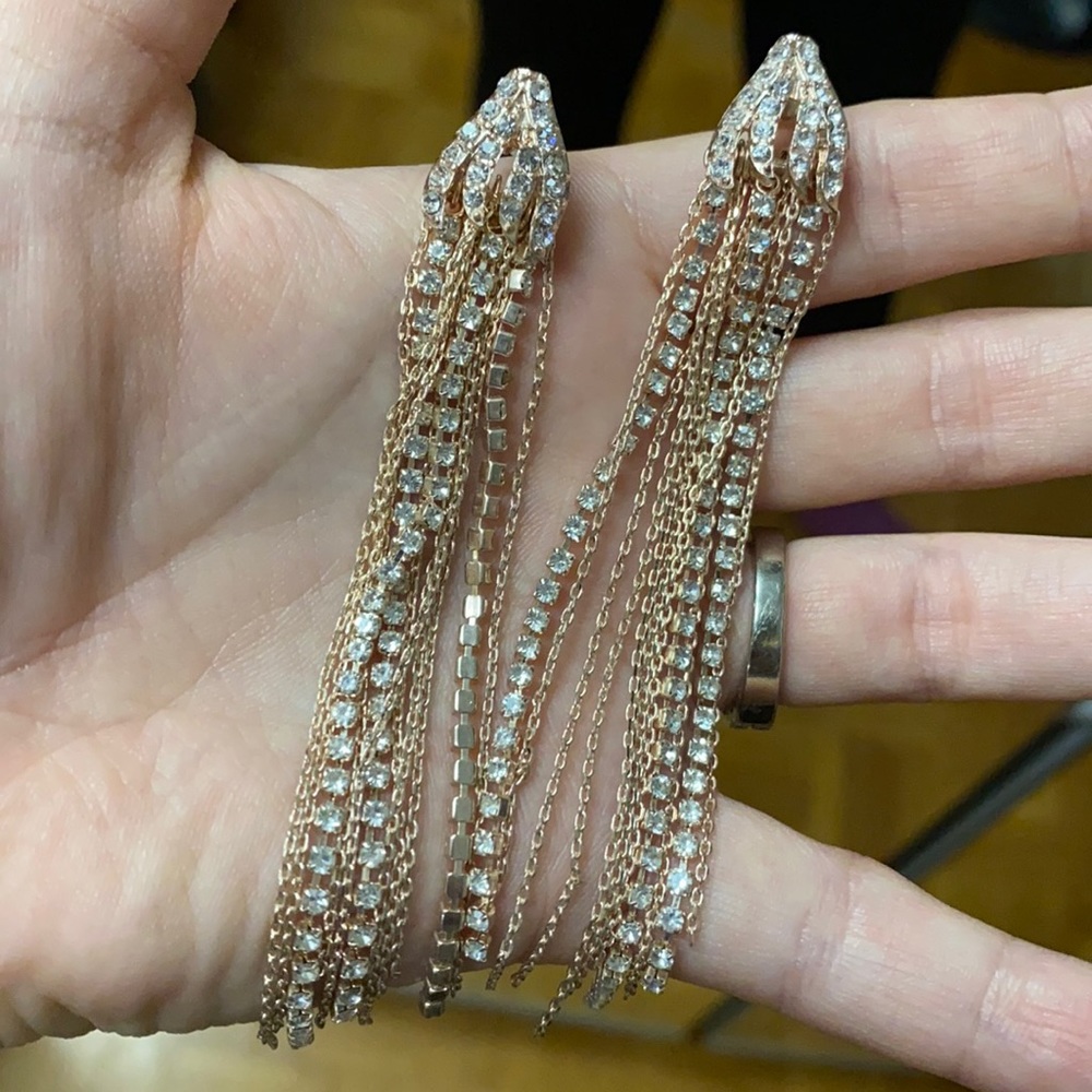 Faux Diamond Sparkly Drop Earrings